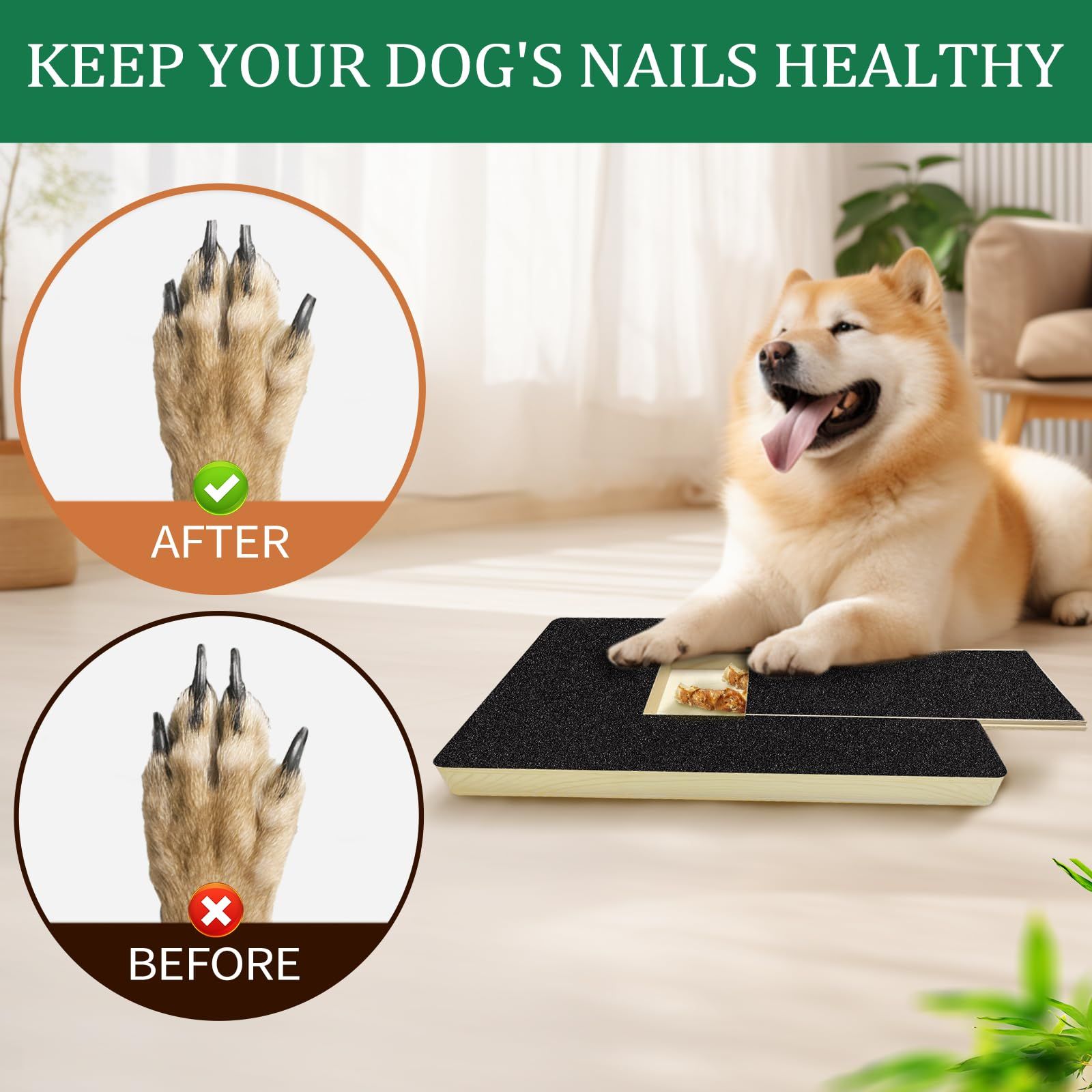 Paw Nail Scratch Pad - Pet Nail File Board Trimming Scratcher Trimmer Box Emery Sandpaper Filing Scratchboard(Nail Filing Board) — image 3