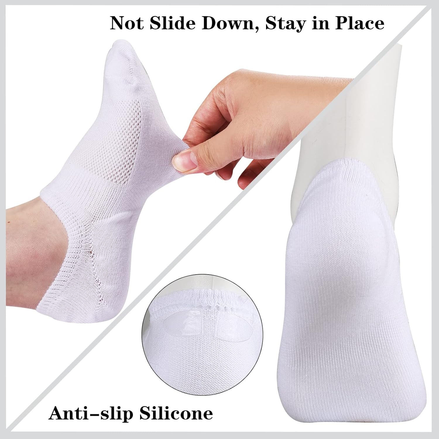 No Show Socks Womens Cotton Low Cut Non Slip Casual Socks Invisible Flat Boat Liner Socks (6/9 Pairs) — image 4