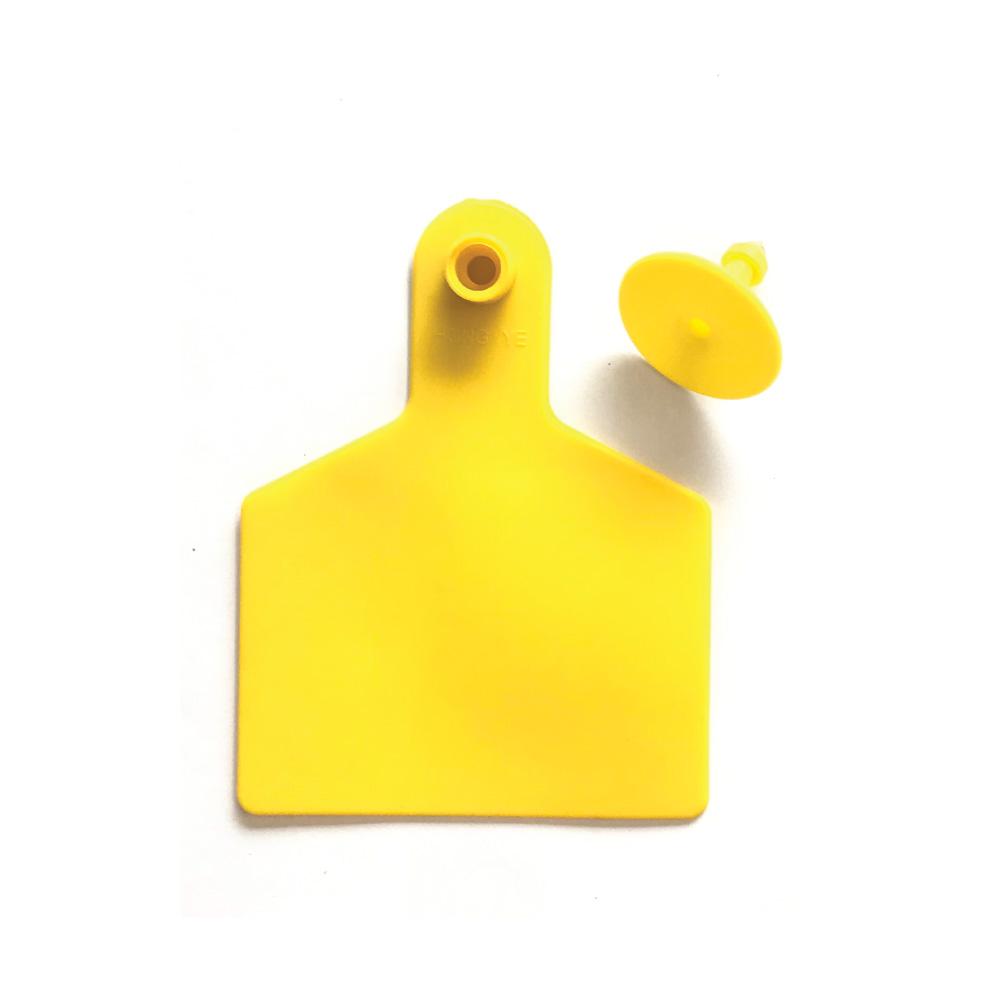 100x Cattle Ear Tags 7.5 × 10cm Set - XL Yellow Blank Cow Sheep Livestock Labels