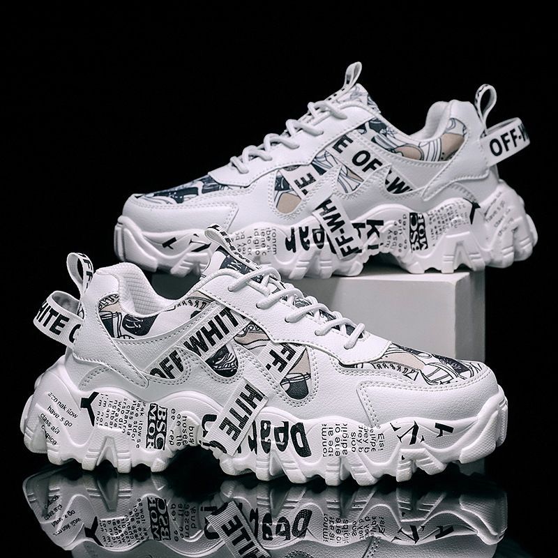 Women's Fashionable Graphic-Print Chunky Sneakers - Red - Size 11(AU11/EU42) — image 2