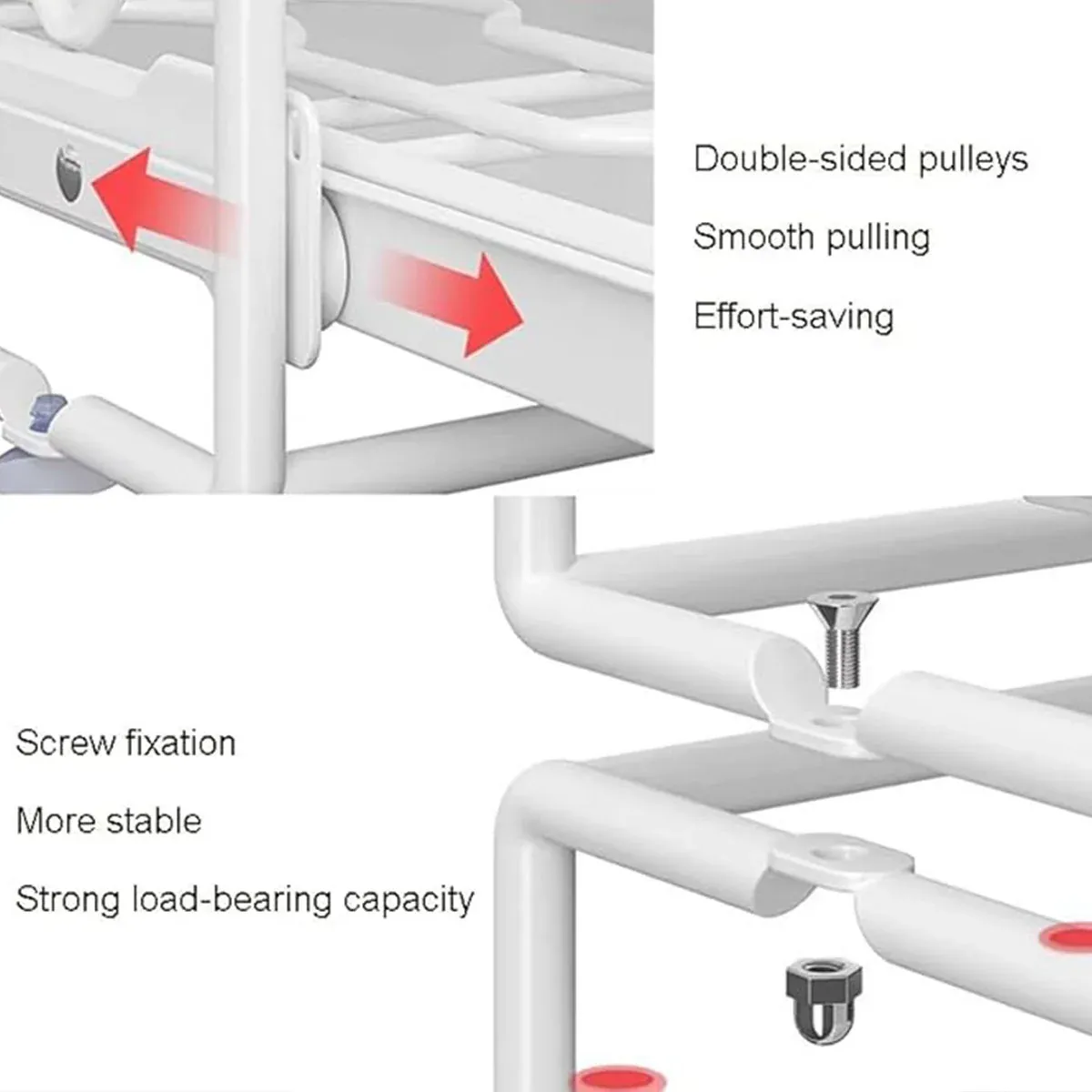 Pull Out Kitchen Storage Rack Basket Drawer Dish Organizer Slide Cabinet Shelf - White โ image 6