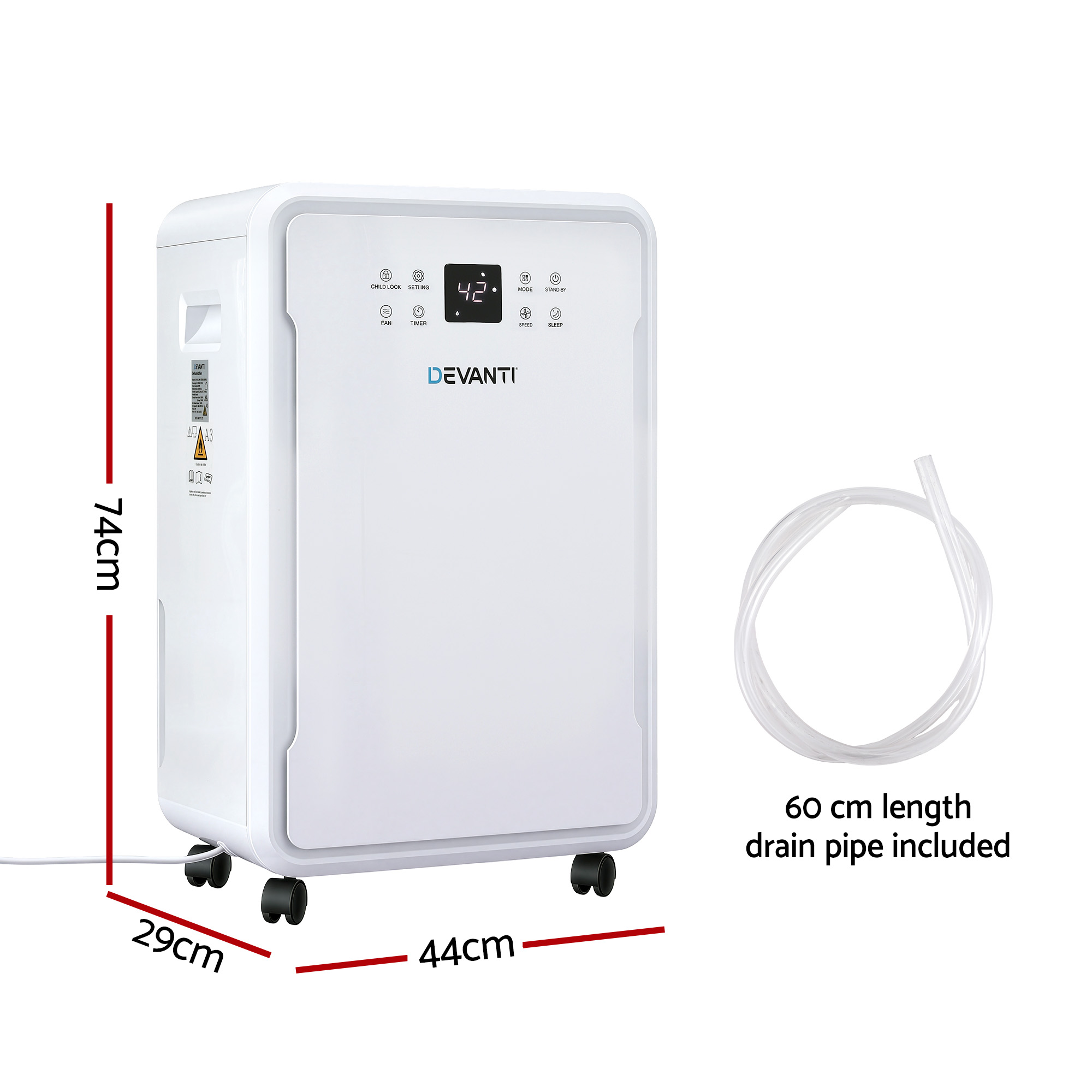 Devanti 50L/Day Dehumidifier Home Air Dryer Mould Moisture 8.5L Tank — image 2
