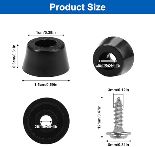 Rubber Feet for Cutting Boards Compatible with Multiple Brands 50 Pieces with Stainless Steel Screws Anti-Slip Buffer โ image 2