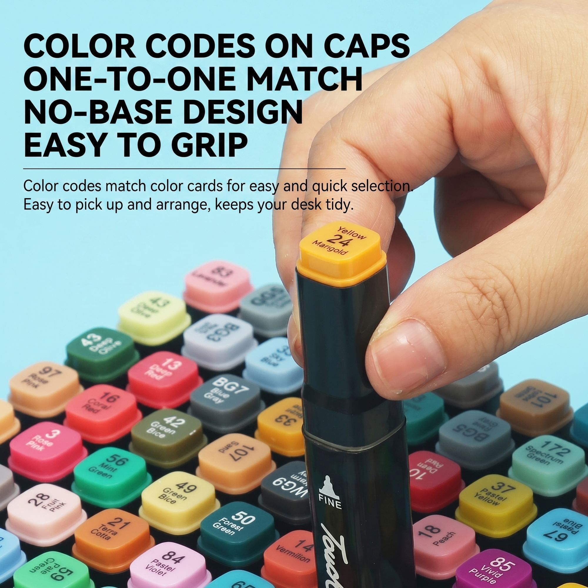 Dual Tip Quick Dry Marker Pens, Watercolor Coloring Drawing Marker Set โ image 4