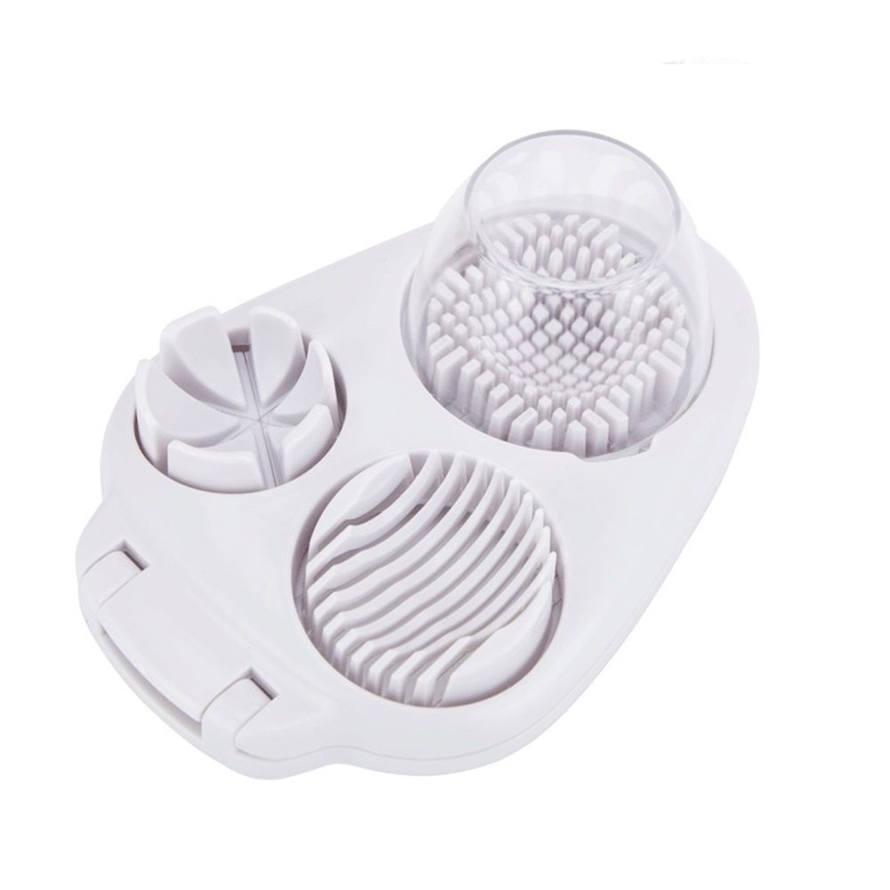 3-In-1egg Slicer For Hard Boiled Eggs,Stainless Heavy Duty Egg Slicer Kitchen Gadget, Fit Strawberry, Apple, Banana, Cherry, Tomato, White β image 2