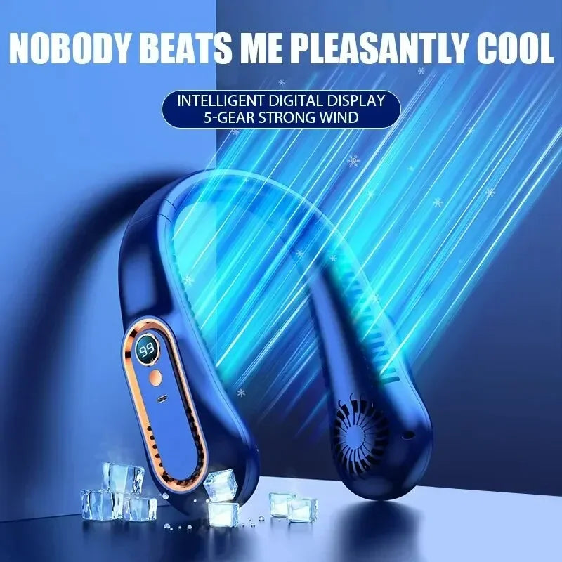 NNEOBA Neck Bladeless Fan Mini Portable-Blue โ image 3