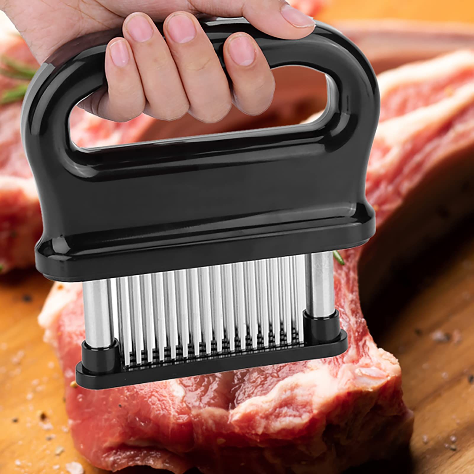 Meat Tenderizer, Stainless Steel Ultra Sharp Needle Blade Tenderizer for Tenderizing Steak, Baking Kitchen Accessories — image 5