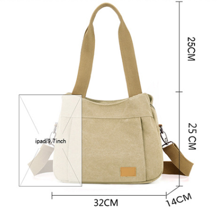 Purple Multi-functional Large Capacity Canvas Tote Bag - Versatile 3-Way Adjustable Shoulder and Crossbody Handbag for Work, Travel, and Daily Use — image 2