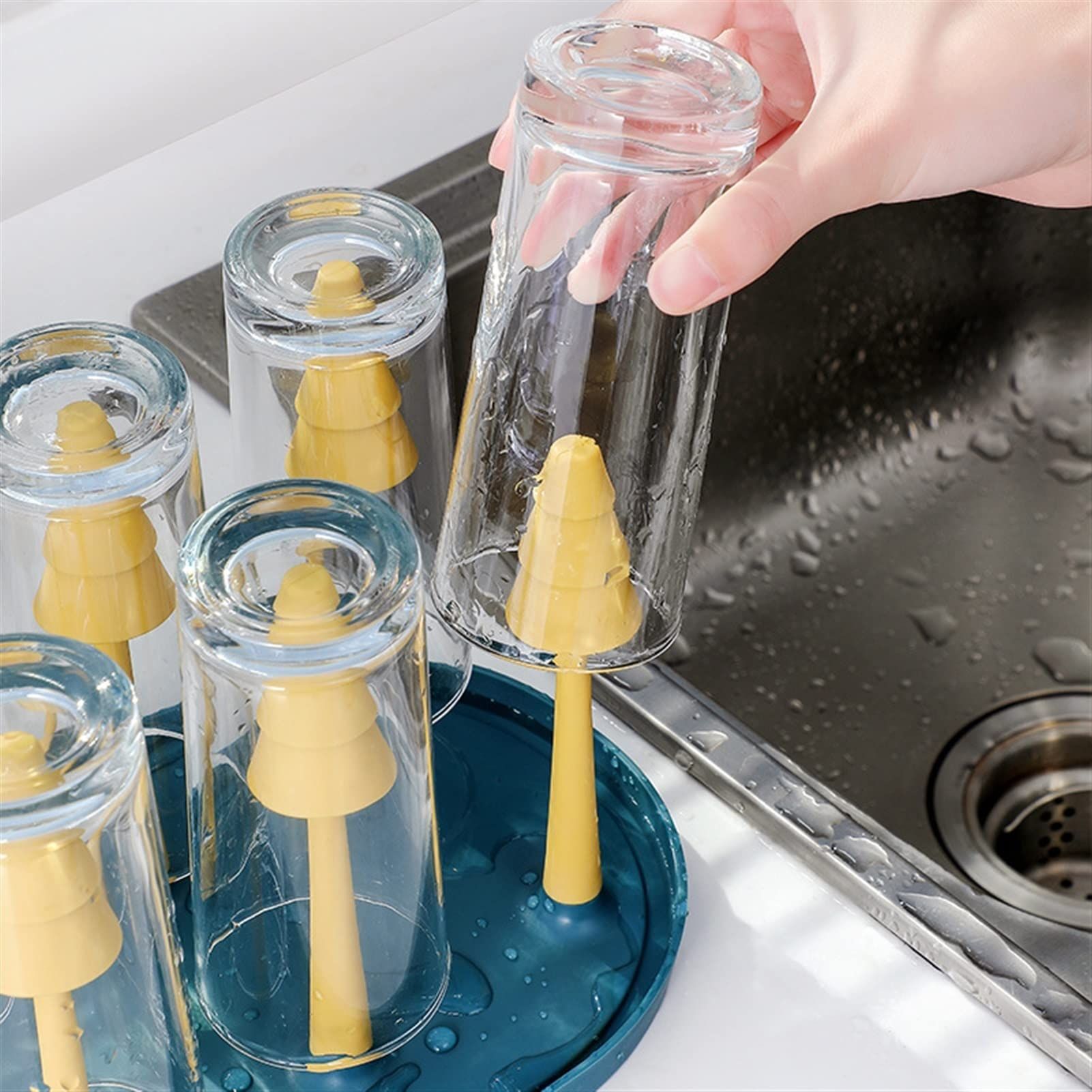 Coffee Mug Holder Cup Storage Rack Glass Hanging Rack Kitchen Storage Rack Draining Rack Can Hold 6 Cups Cup Storage Rack โ image 4