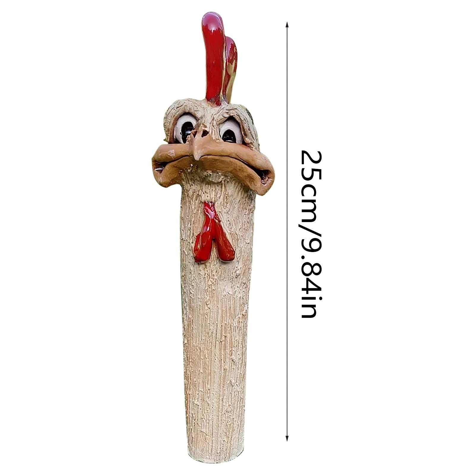 Chicken Statue Decor, Funny Resin Chicken Ostrich Garden Sculpture for Courtyard Outdoor Garden Silly Yard Art Housewarming Gift — image 2
