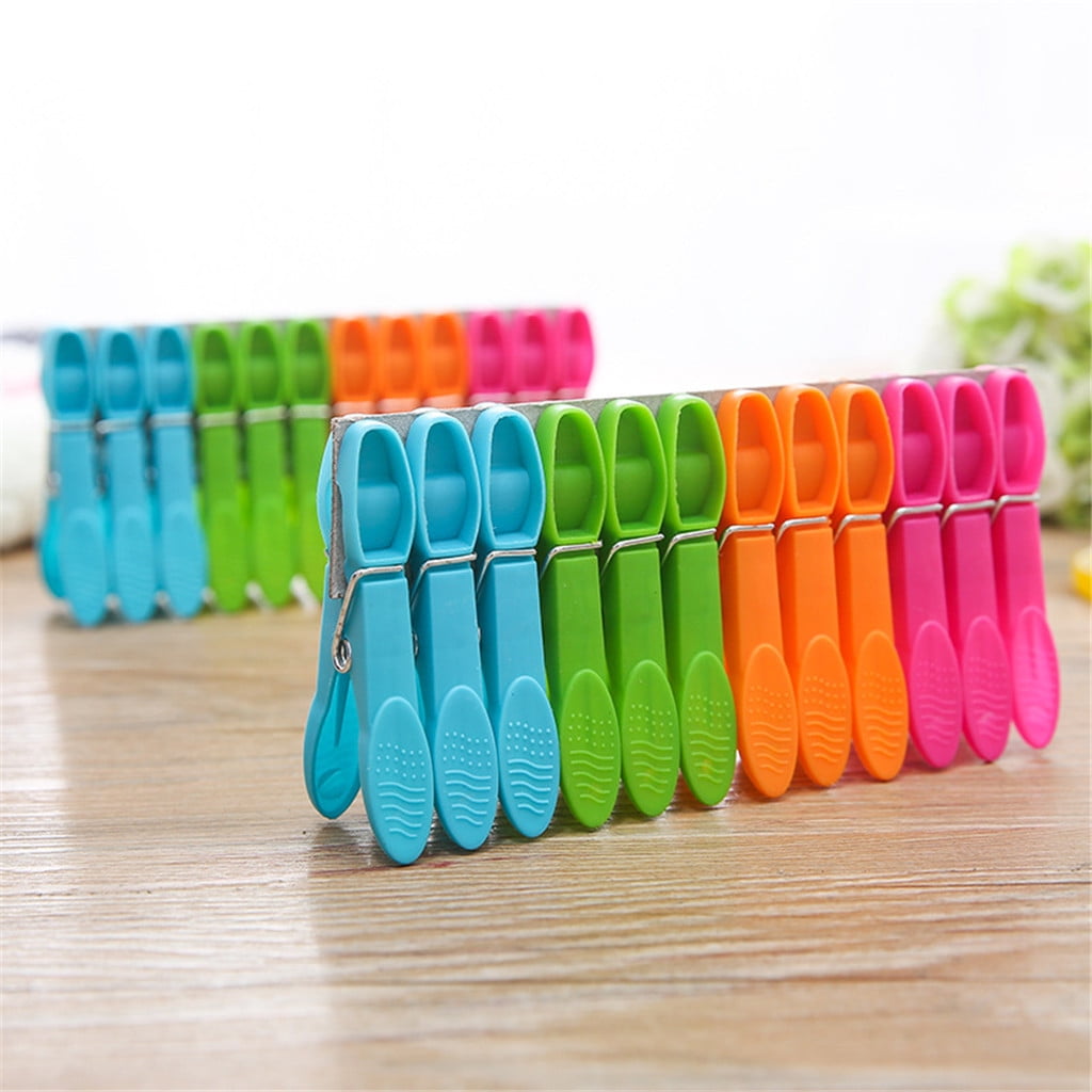 Colorful Plastic Clothespins, Heavy Duty Laundry Clothes Pins Clips with Springs, Air-Drying Clothing Pin Set (24 Pack) 24 Pack Multicolor โ image 4