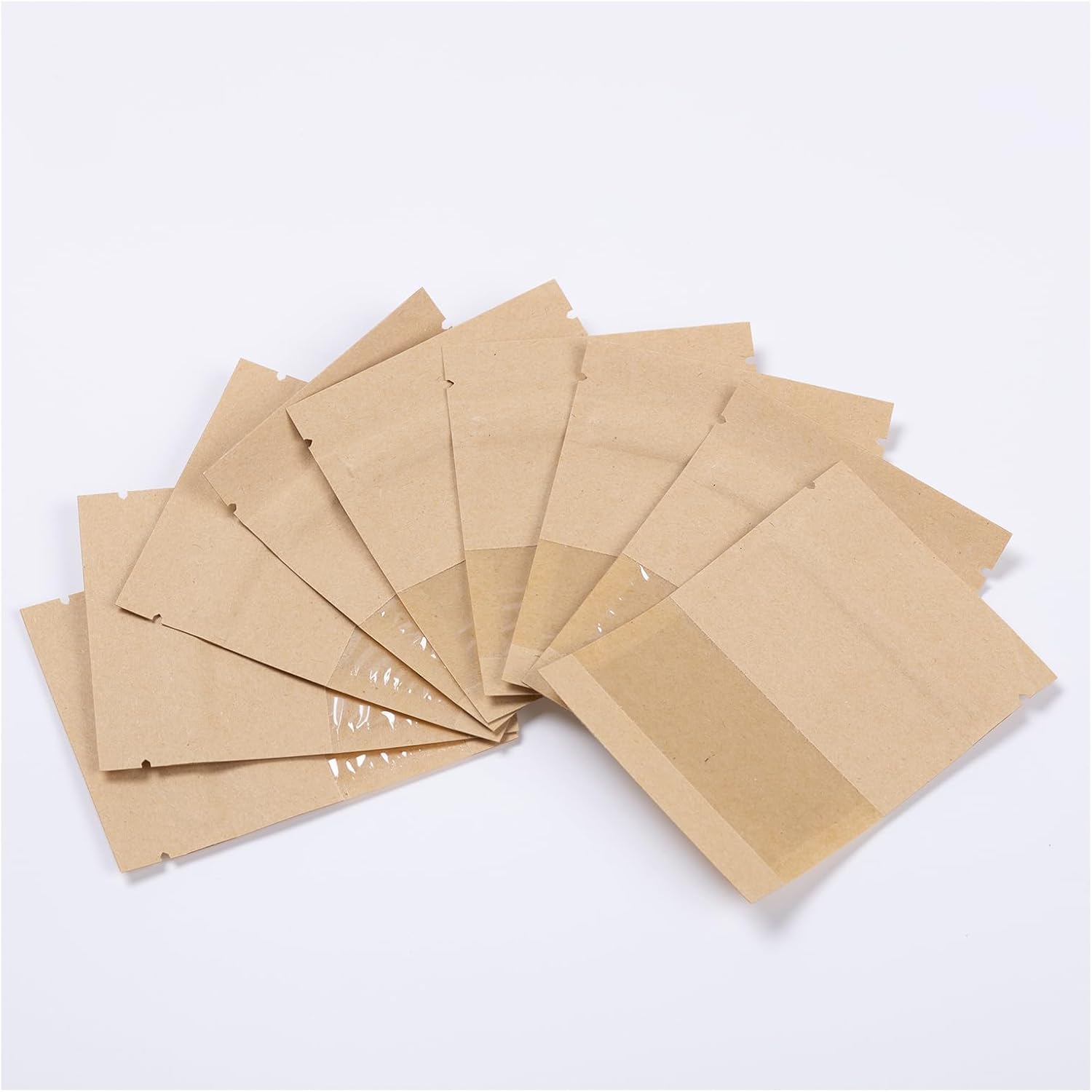 100Pcs 7×9cm Sealable Kraft Paper Bag with Transparent Window, 2.7×3.5'' Seed Coin Envelope Bags for Flower Vegetable Food Seeds Storage, Coffee Bags, Business — image 3