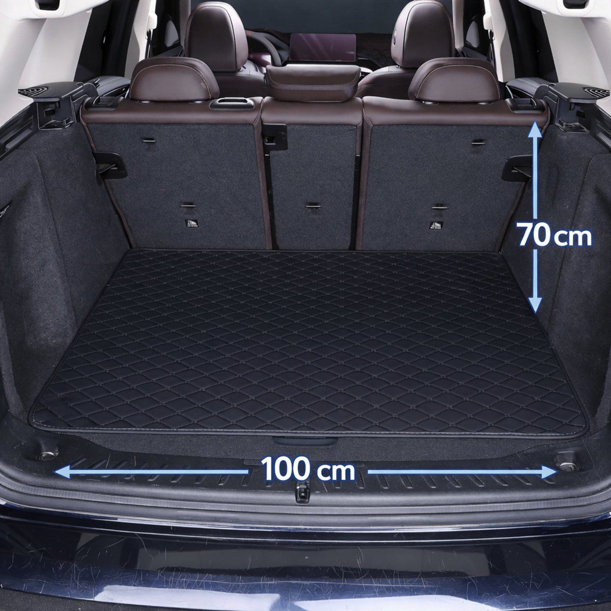Universal Trunk Protection, Car Blanket for Dogs, Car Mat PU Leather with Diamond Pattern, Durable Cargo Area Protector, SUV and Hatchback — image 5