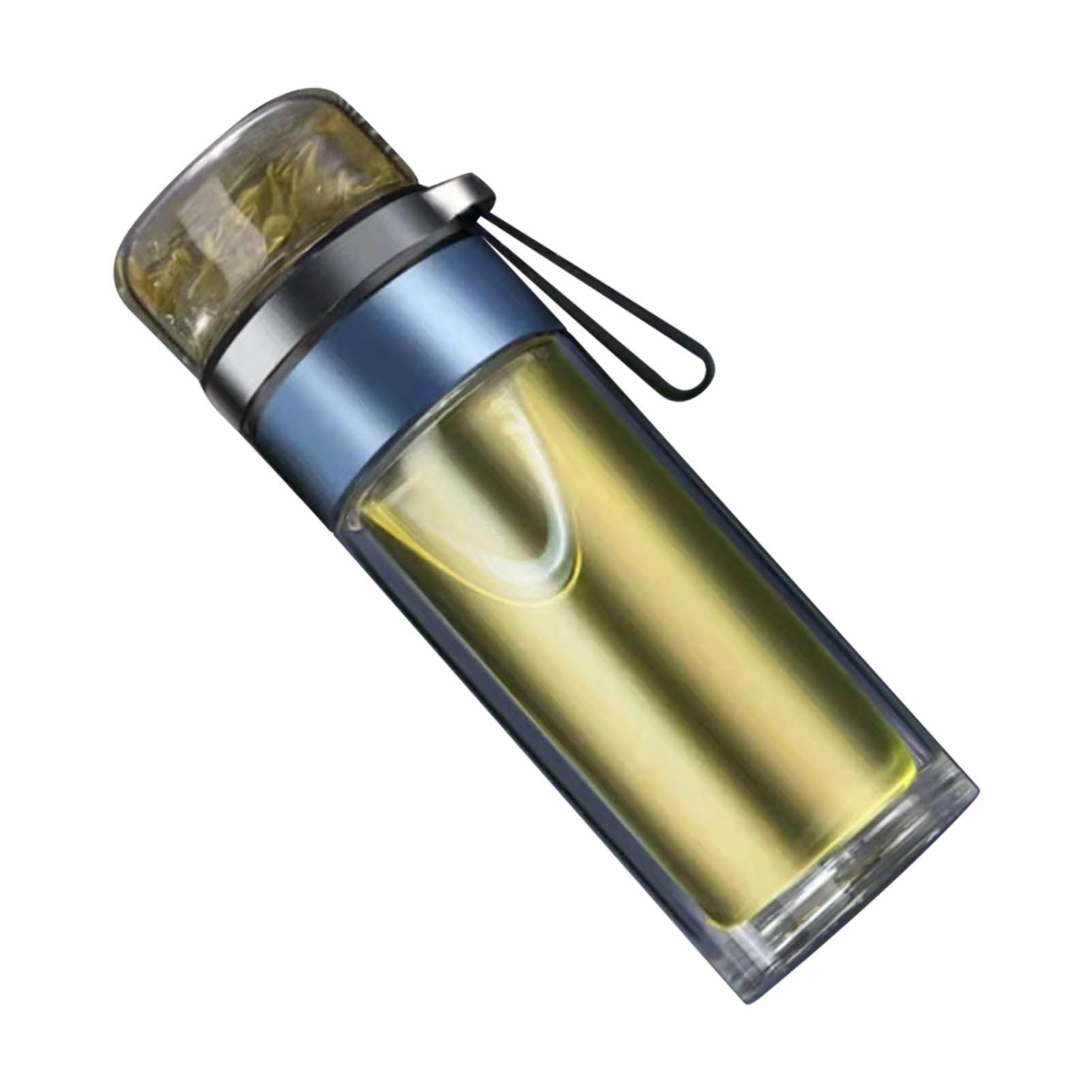 Glass Transparent Tea Bottle Portable Tea Water Bottle Tea and Water Separation Bottle Blue — image 2