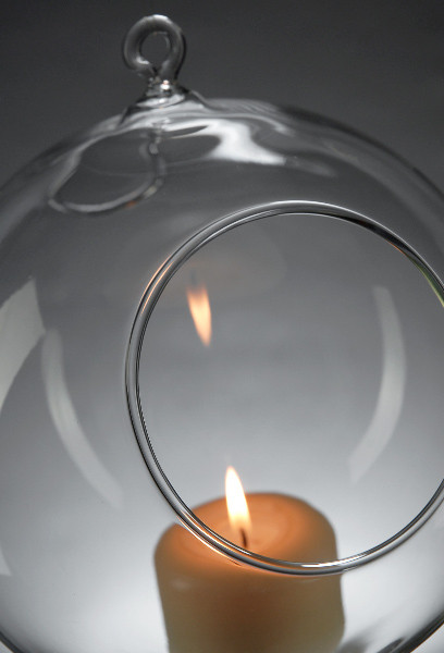 10 x Hanging Clear Glass Ball Tealight Candle Holder - 10cm Diameter / High - Wedding Globe Decoration Terrarium Succulent Plant Mini Garden Holder Decor Craft — image 5