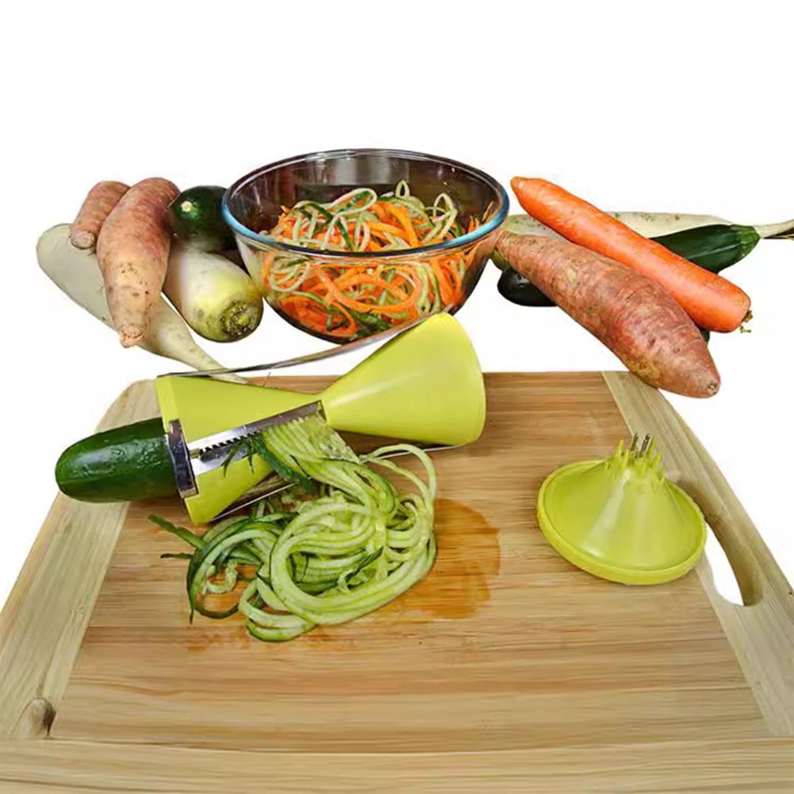 Spiralizer, Stainless Steel Vegetable Cutter for Large or Small Veggie Spaghetti Zucchini Carrot Pasta Noodle Maker Green — image 5