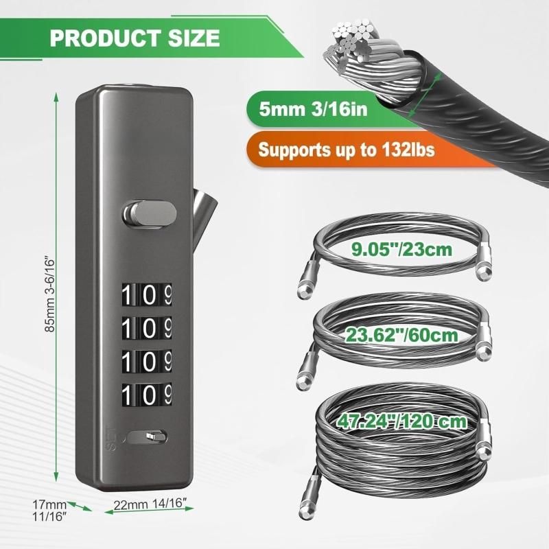 Steel wire rope combination lock basket anti-theft lock bicycle lock Wire rope password lock — image 2
