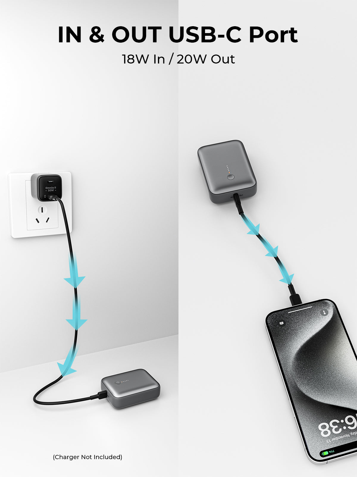 AUKEY Spark Mini 10000mAh Credit Card-Sized Compact Portable Power Bank with USB-C & USB-A – PB-Y55 — image 6