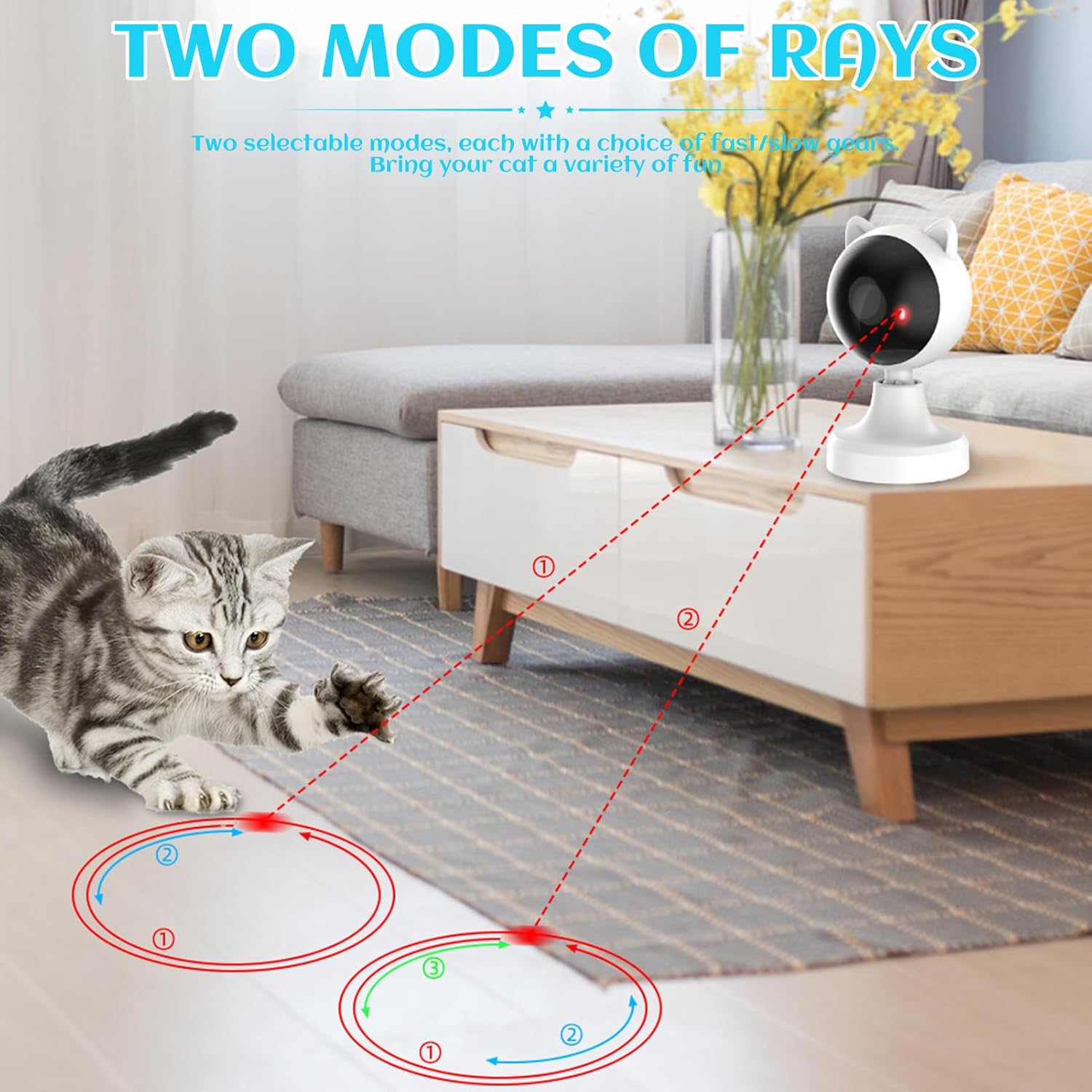 CARLA HOME Interactive Laser Toy for Cats with Adjustable Angle, USB Rechargeable & 2 Speed Modes — image 4