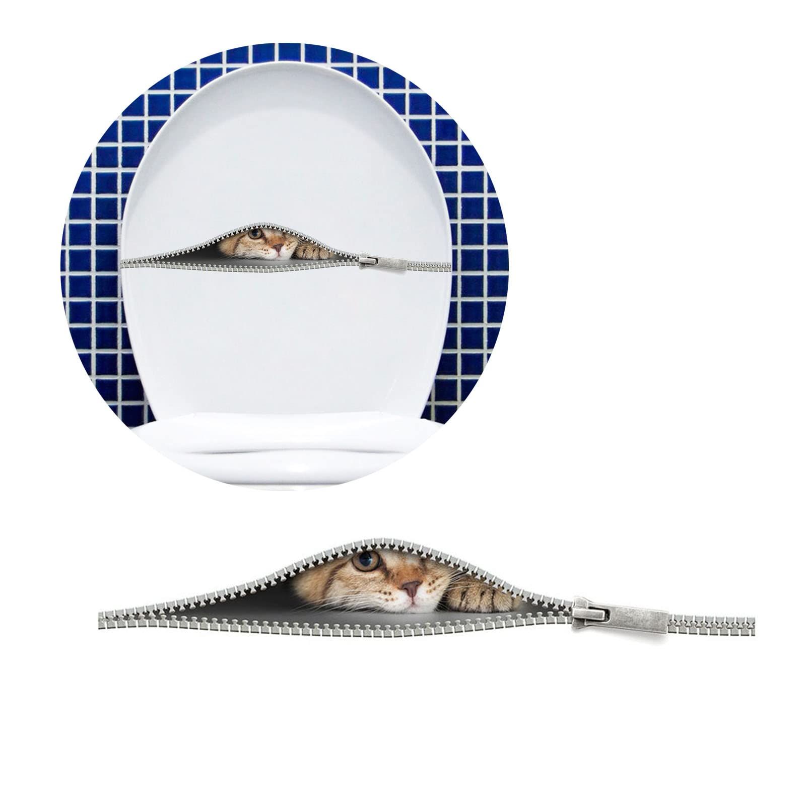 Cartoon Creative Cute Cat Toilet Wall Stickers Toilet Decorative Stickers Self-Adhesive Removable Wall Stickers Lovely Animals