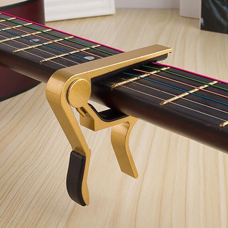 Premium Alloy Capo Quick Change Trigger Clamp For Guitar Banjo Ukulele Mandolin - Yellow — image 2