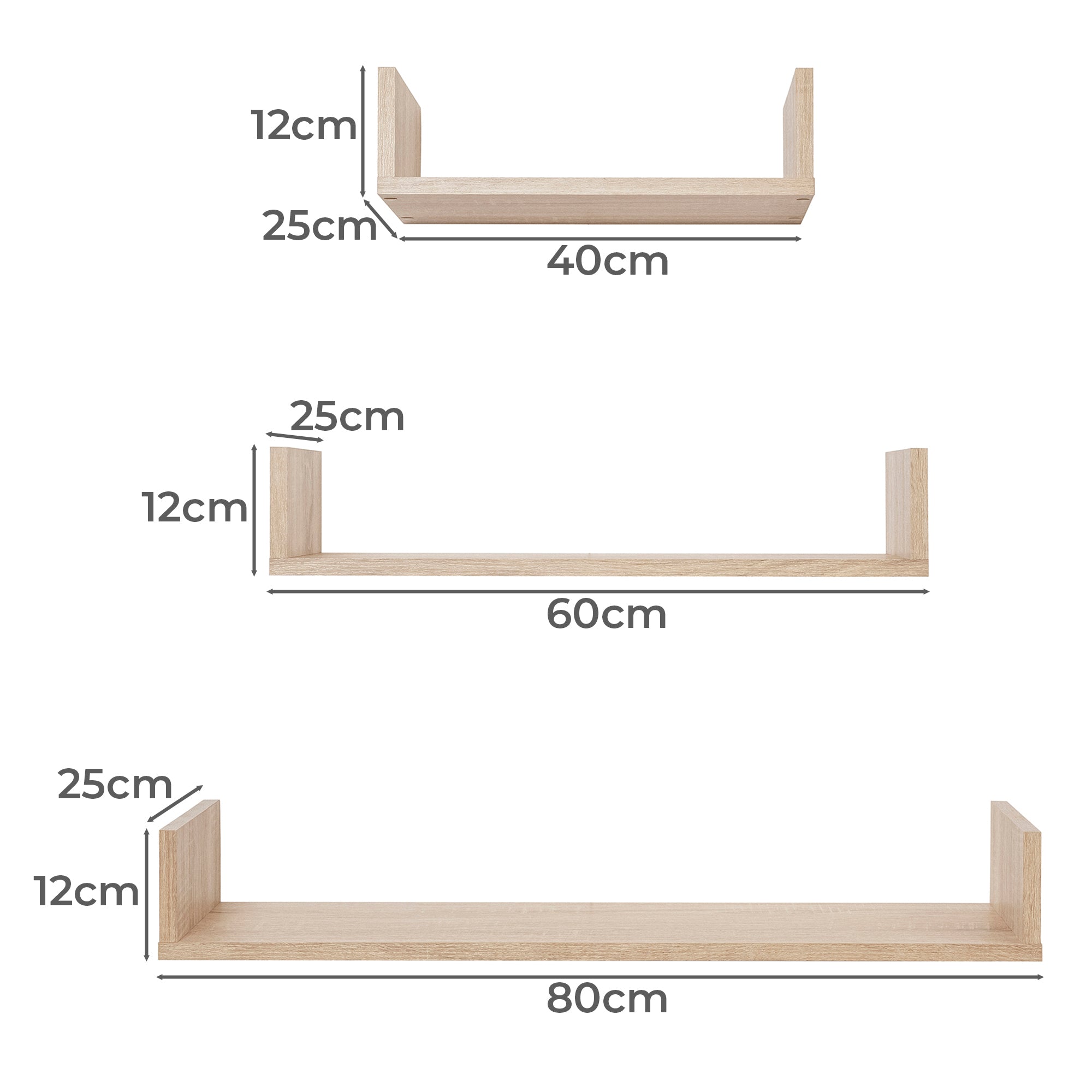 OSLO THREE PIECE SHELF KIT (OAK) โ image 4