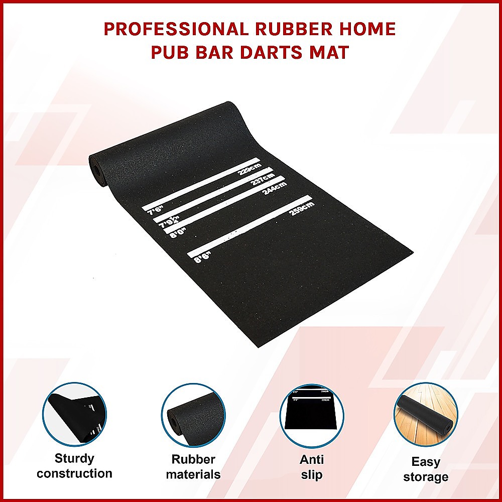 300cm Professional Rubber Darts Mat Home Pub Bar Floor Protector With Throw Line For Accurate Play โ image 3