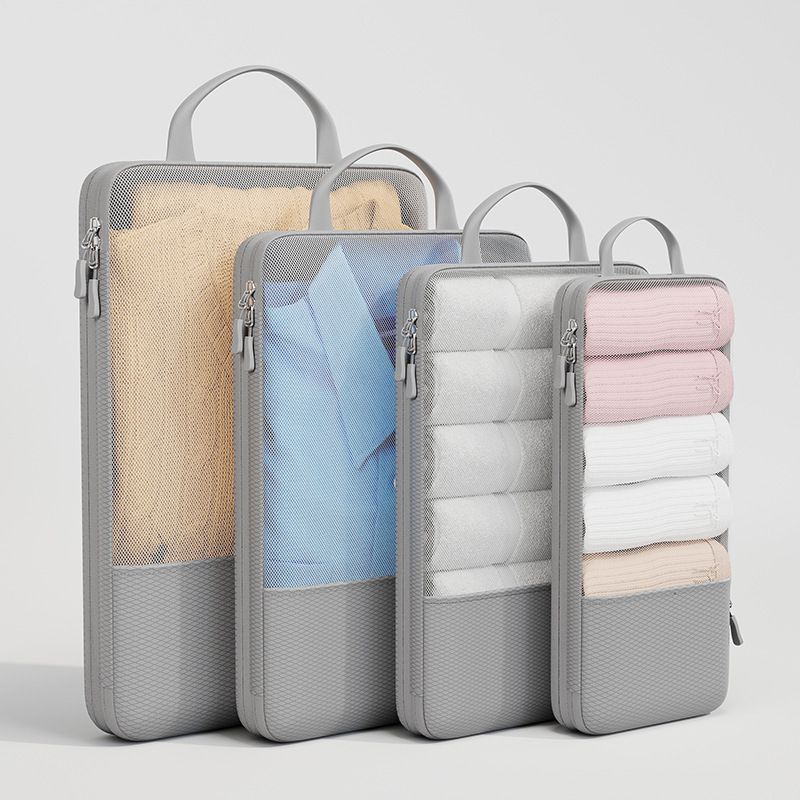 Travel Storage Bag Mu Family Expandable Compression Grey Small size [13*12*34]