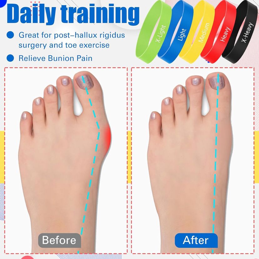 Foot Wake Latex Finger Resistance Band Set 2-30lbs Green finger pull ring arch training band 2-4lbs โ image 5