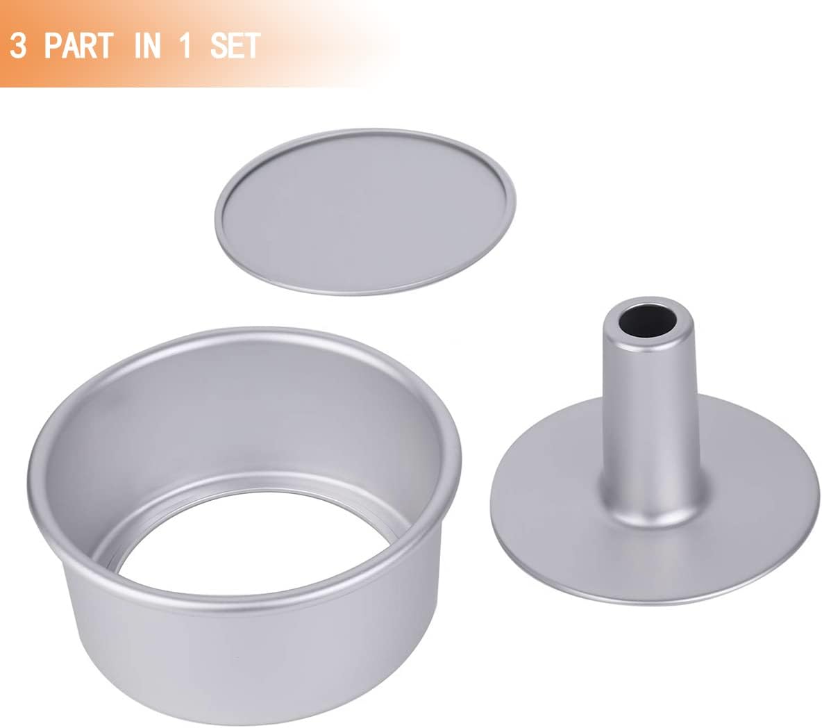 6 Inch Angel Food Cake Pan with Removable Bottom, Aluminum Round Tube Pan Chiffon Cake Mold Baking Tin โ image 2