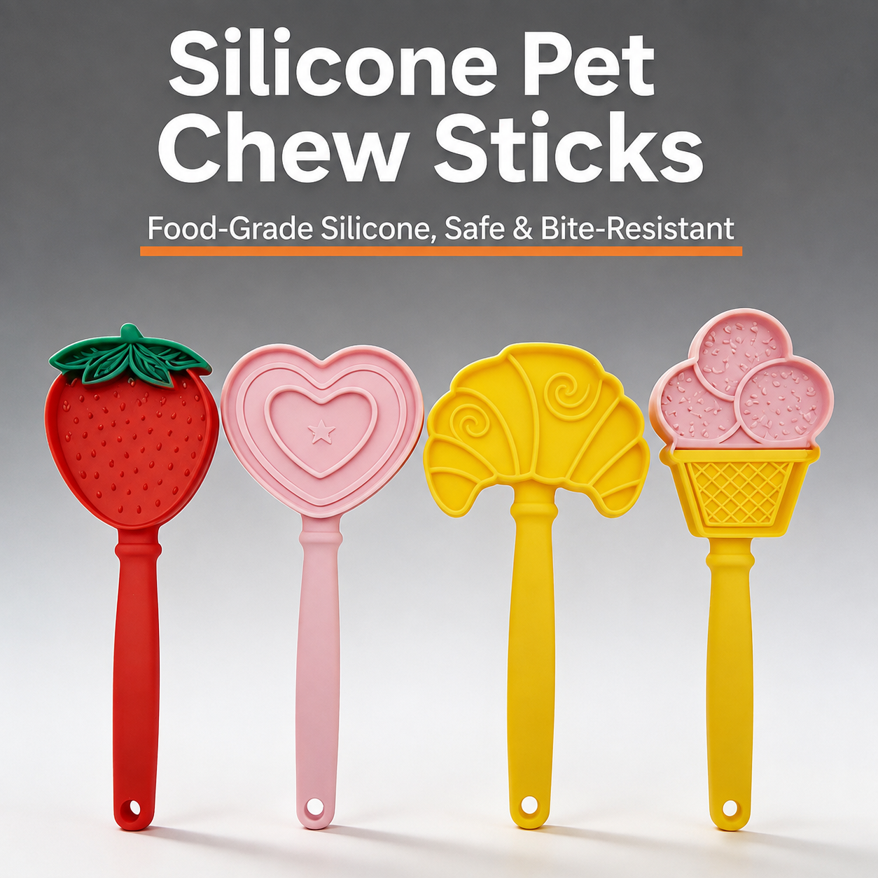 Food-Grade Silicone Pet Licking Stick – Interactive Dog & Cat Treat Toy for Slow Feeding, Dental Stimulation, and Stress Relief in Adorable Strawberry, Heart — image 2