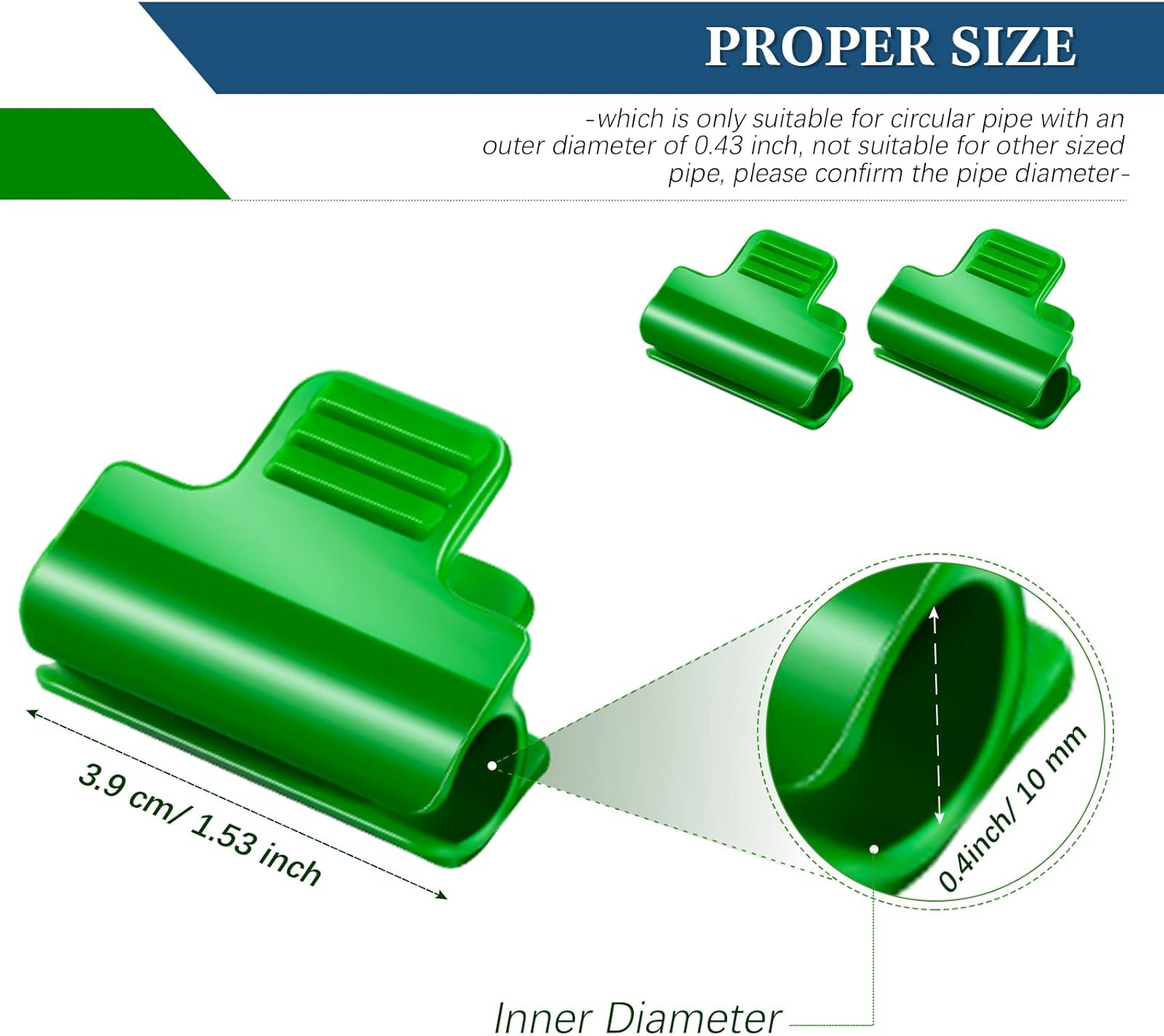 40 Pieces Greenhouse Clamps Film Row Cover Netting Tunnel Hoop Clip Frame Shading Net Rod Clip Greenhouse Film Clamps for Season Plant Extension Support (40 โ image 2