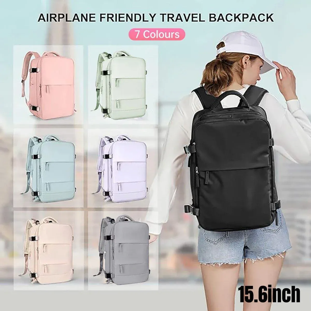 Waterproof Travel Backpack Outdoor Sports Shoulder Bag Hiking Camping Daypack - Beige — image 2