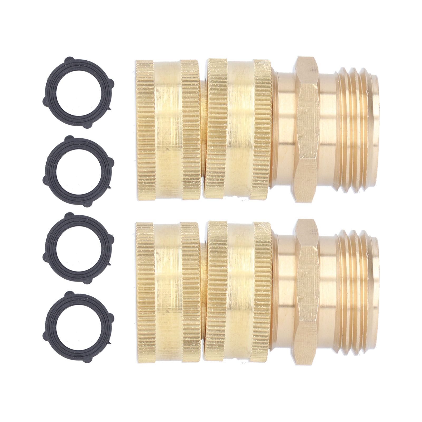 2Pairs 3/4in Brass Hose Adapter 2 Way Hose Adapter Durable and Convenient for Garden and Washing Machine — image 6