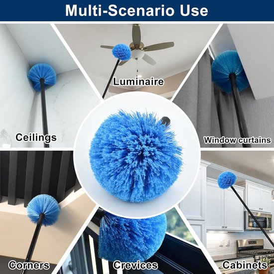 Dust brush head - 8" diameter blue screw head for spider web vacuum cleaners — image 5