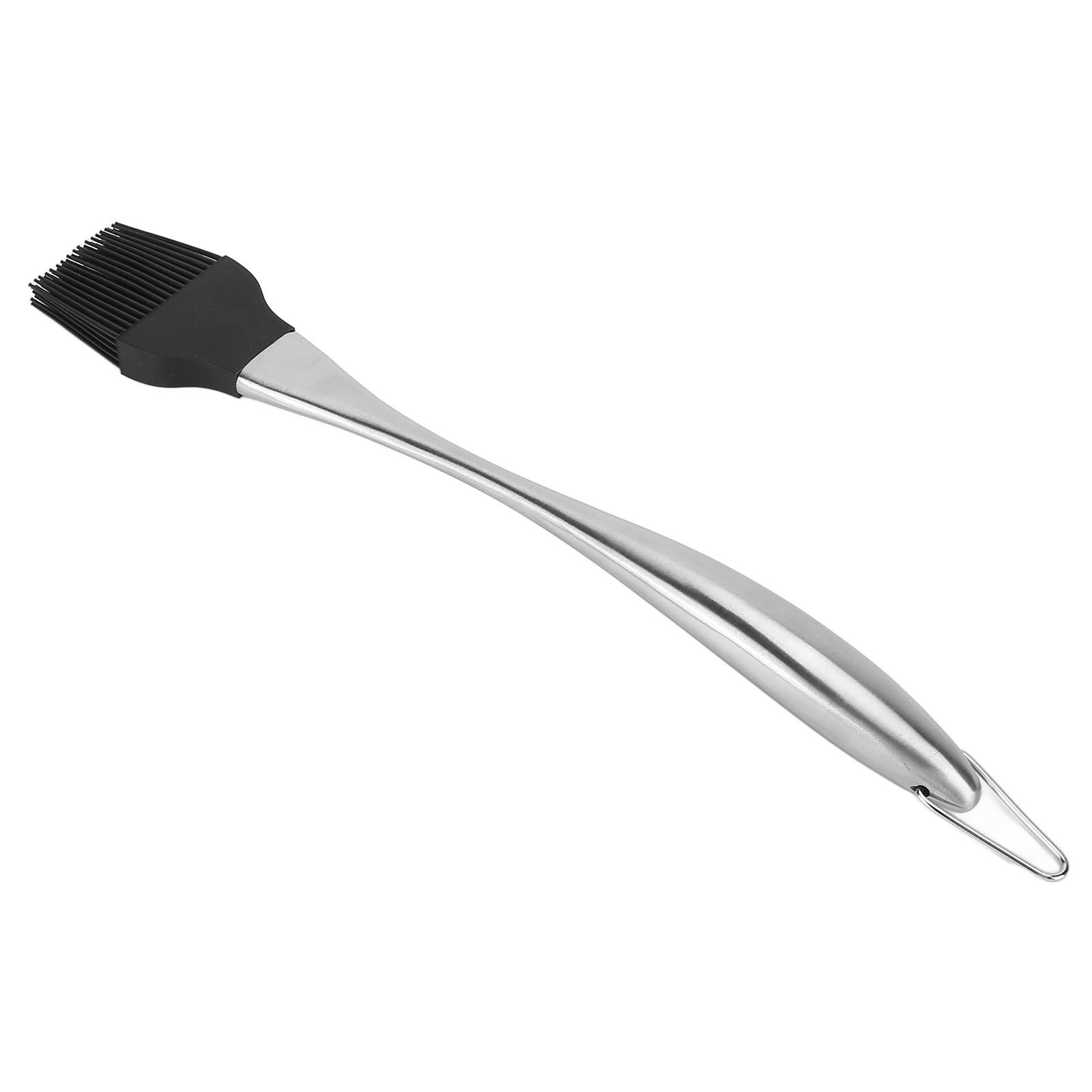 Silicone Brush Stainless Steel Handle High Temperature Resistant Kitchen Baking Barbecue Sauce Oil BrushCurved Handle Large Black — image 4