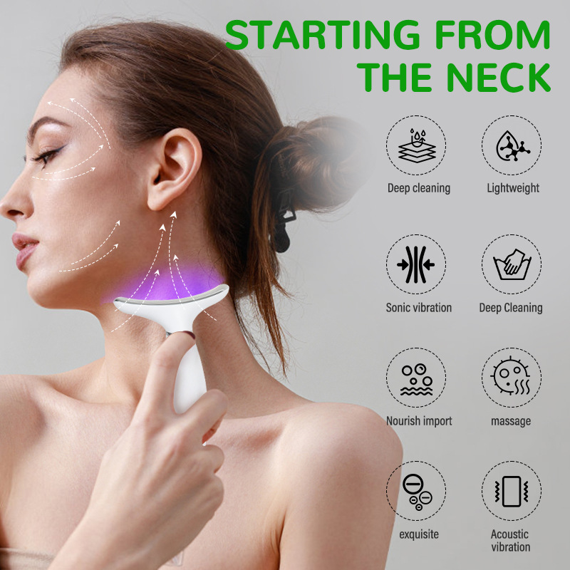 7-Color LED Neck Massager with Heat Therapy, 7 Modes, USB Rechargeable Neck Beauty Device โ image 2