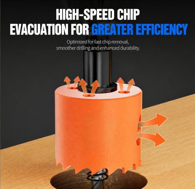 16mm Bi-Metal M42 High Speed Steel Hole Saw | with Pilot Drill Bit, Smooth Cutting Edge for PVC, Drywall, Wood, Plastic, Gypsum Board, Rubber, Thin Metal — image 3