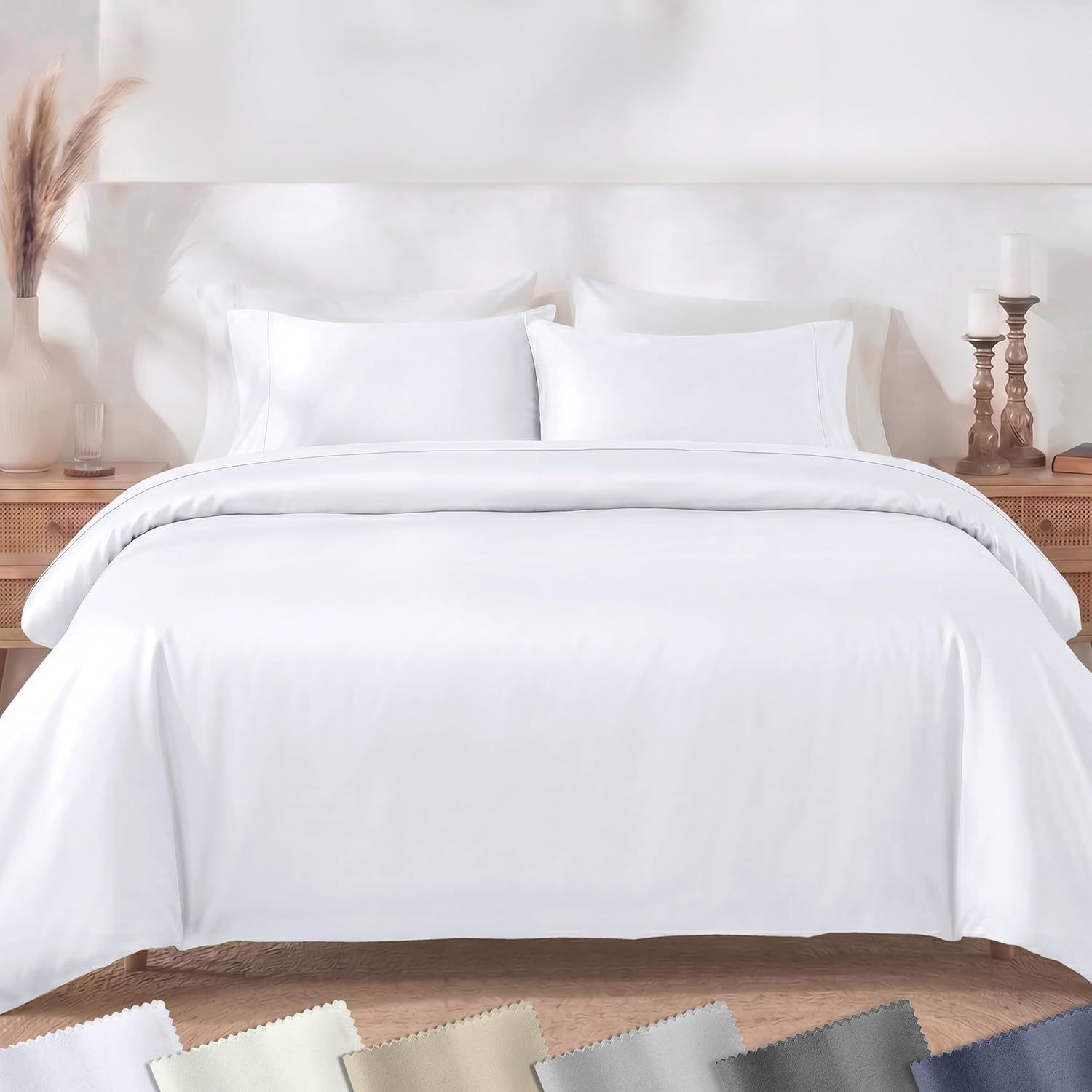 Hotel Soft Microfiber Duvet Cover Set-2000TC Quilt Cover Set & Pillowcases -1 Donna Cover Zipper Closure & 1 x Pillowcases-Breathable Bedding - Wrinkle, Fade