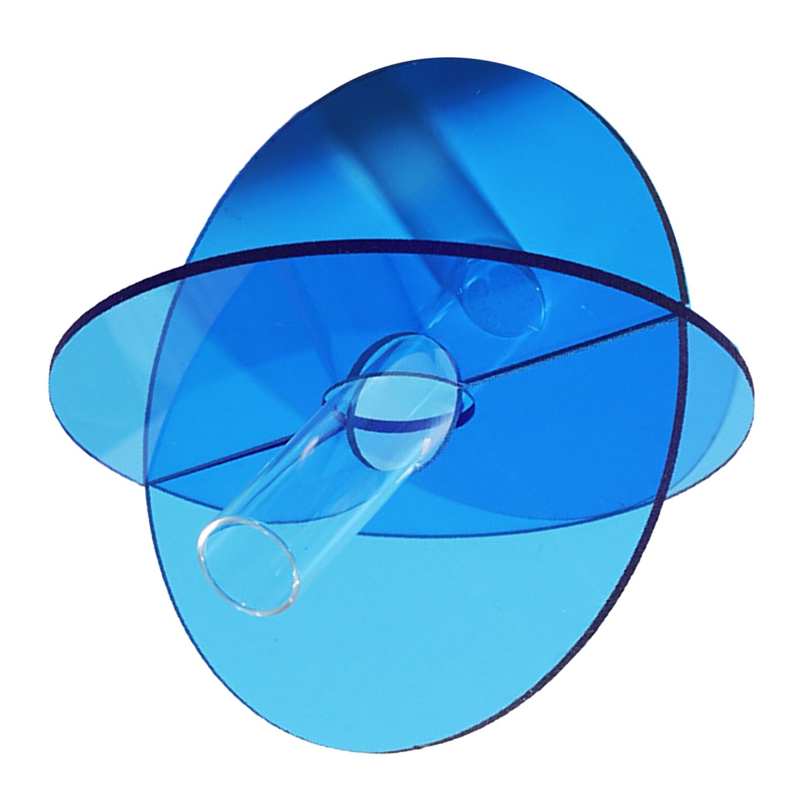 Acrylic Geometric Flower Vase Fine Detail Easy To Clean Acrylic Geometric Minimalist Vase for Living Room Table Disc Blue 15 × 13 × 2cm — image 3