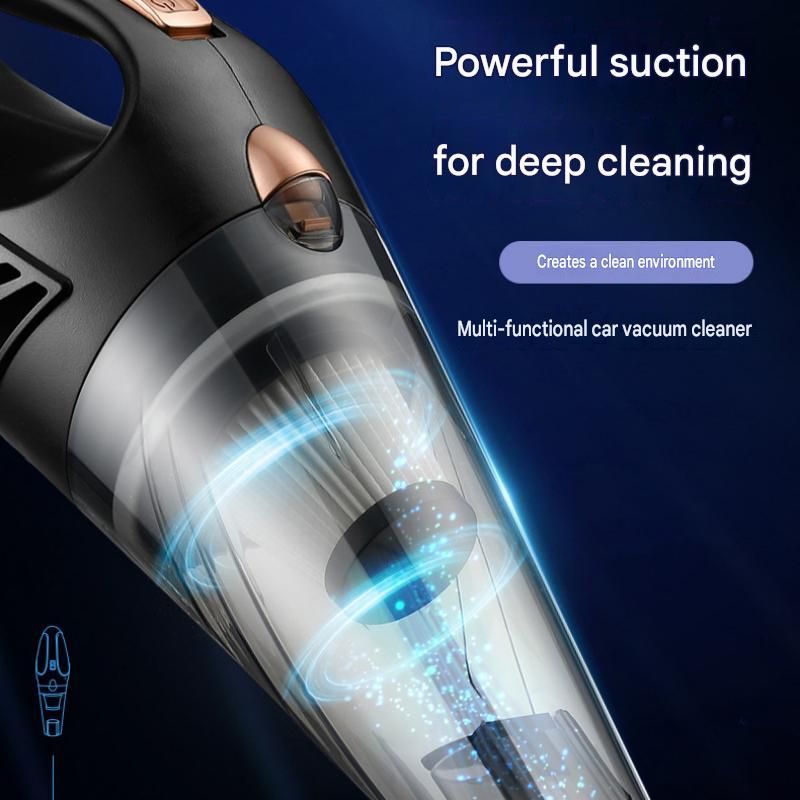 Black Cordless Car Vacuum Cleaner & White Electric Spin Scrubber Combo – Portable Handheld Wet & Dry Car Vacuum with Multi-Filter + Long-Reach Electric Floor — image 2