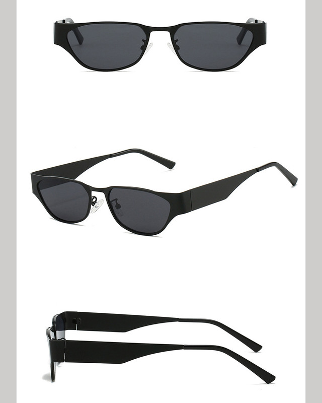 Black Retro Cat Eye Sunglasses - Metal Frame, UV400 Protection โ image 2
