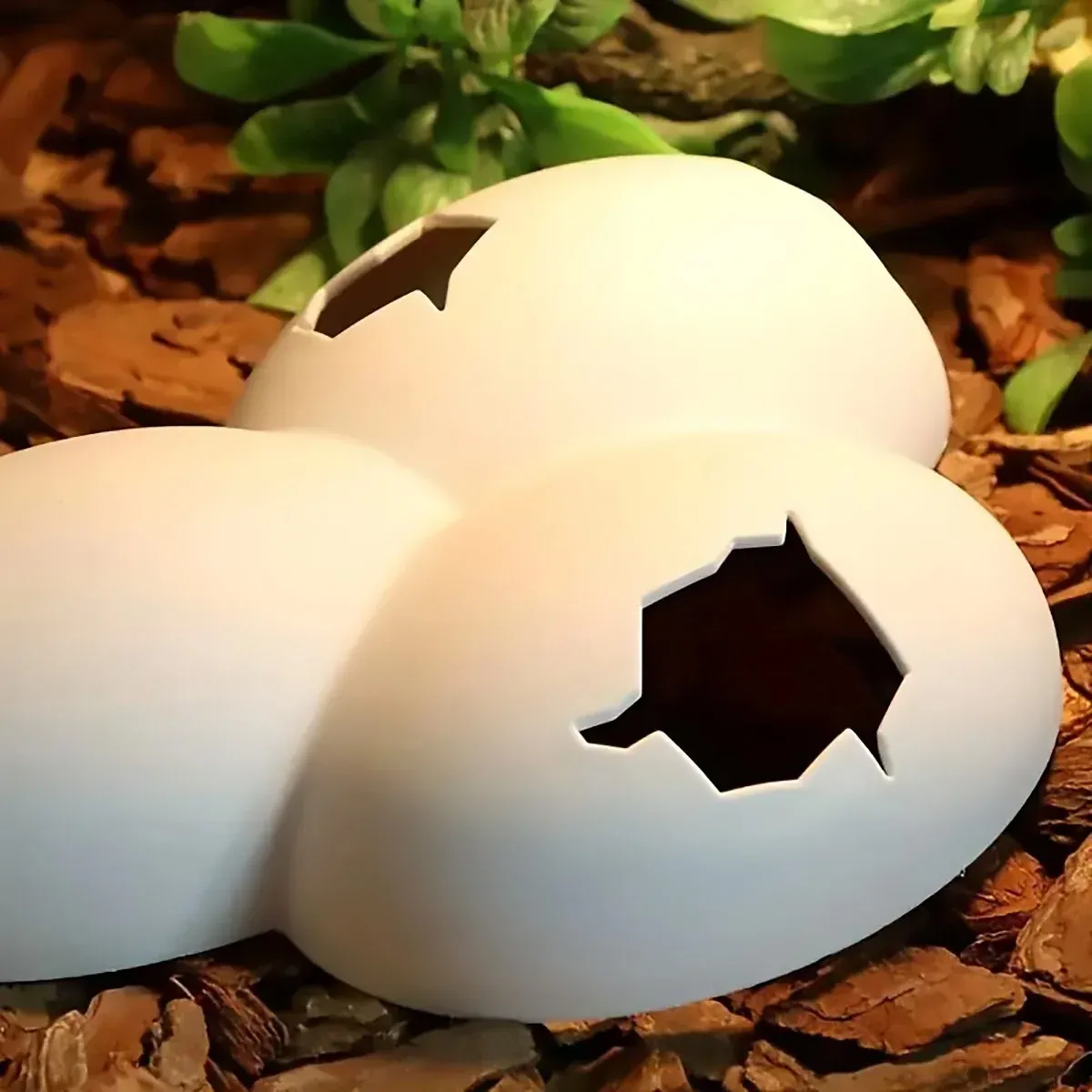 Reptile Hideout Plastic Cave Decorative Shelter for Lizard Snake Spider Habitat - Eggshell Set of 2 โ image 6