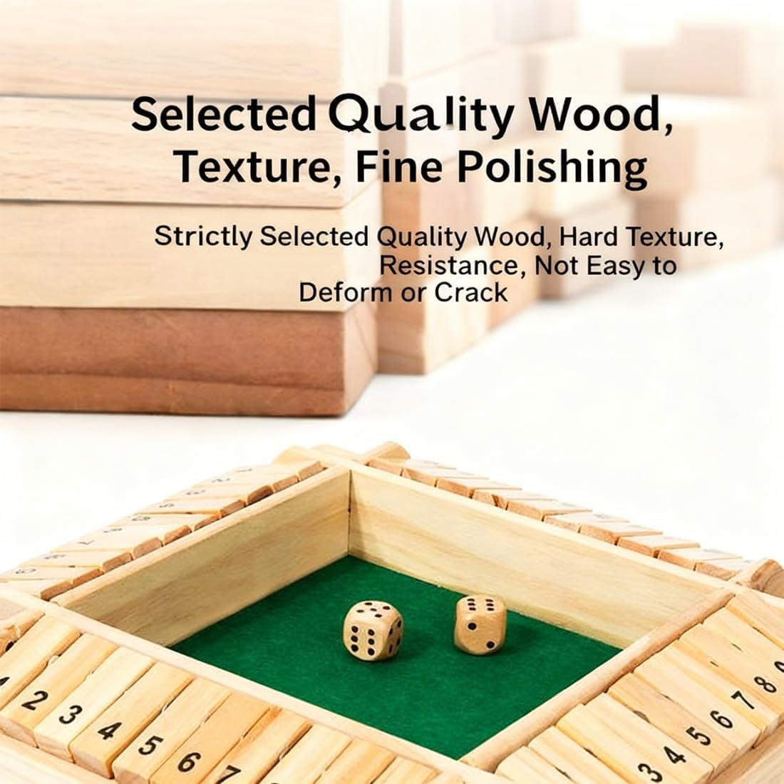 Shut The Box-Wooden Dice Board Game, Funny Family Shut The Box Game 2-4 Player, Board Games Gift for Family and Friends, Educational Table Math Games for ā image 6