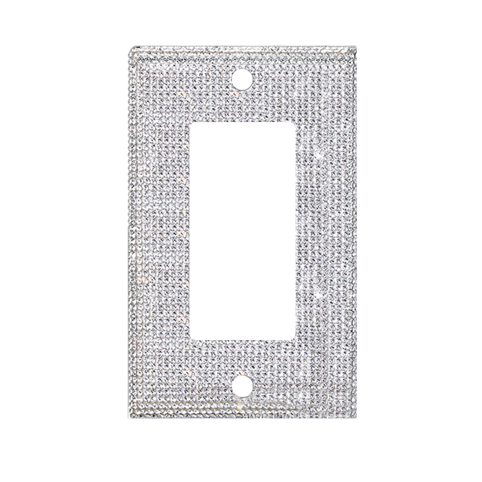 Crystal Adornment, Crystal Decoration Promotion, 1Set Silver Shiny Rhinestones Wall Plate Light Cover Wall Plate Cover Light Cover Decorative Bling Light Cover