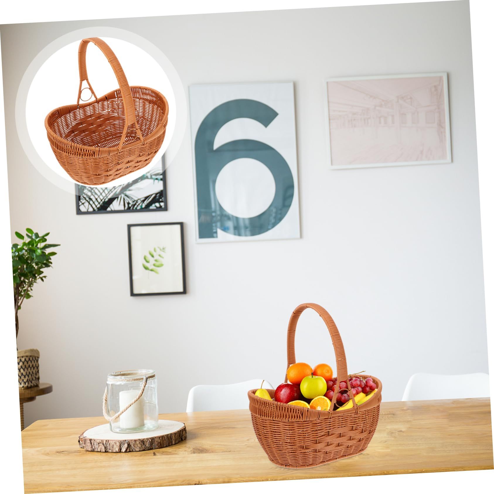Eggs Basket Wicker Picnic Basket Egg Hunt Basket Rattan Fruit Basket Wicker Flower Basket Egg Gathring Basket Picnic โ image 4