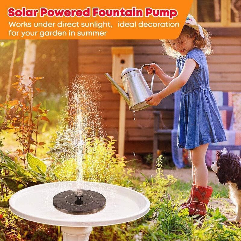 2022 Outdoor Solar Powered Floating Bird Bath Water Fountain Pump Garden Pond Au — image 4