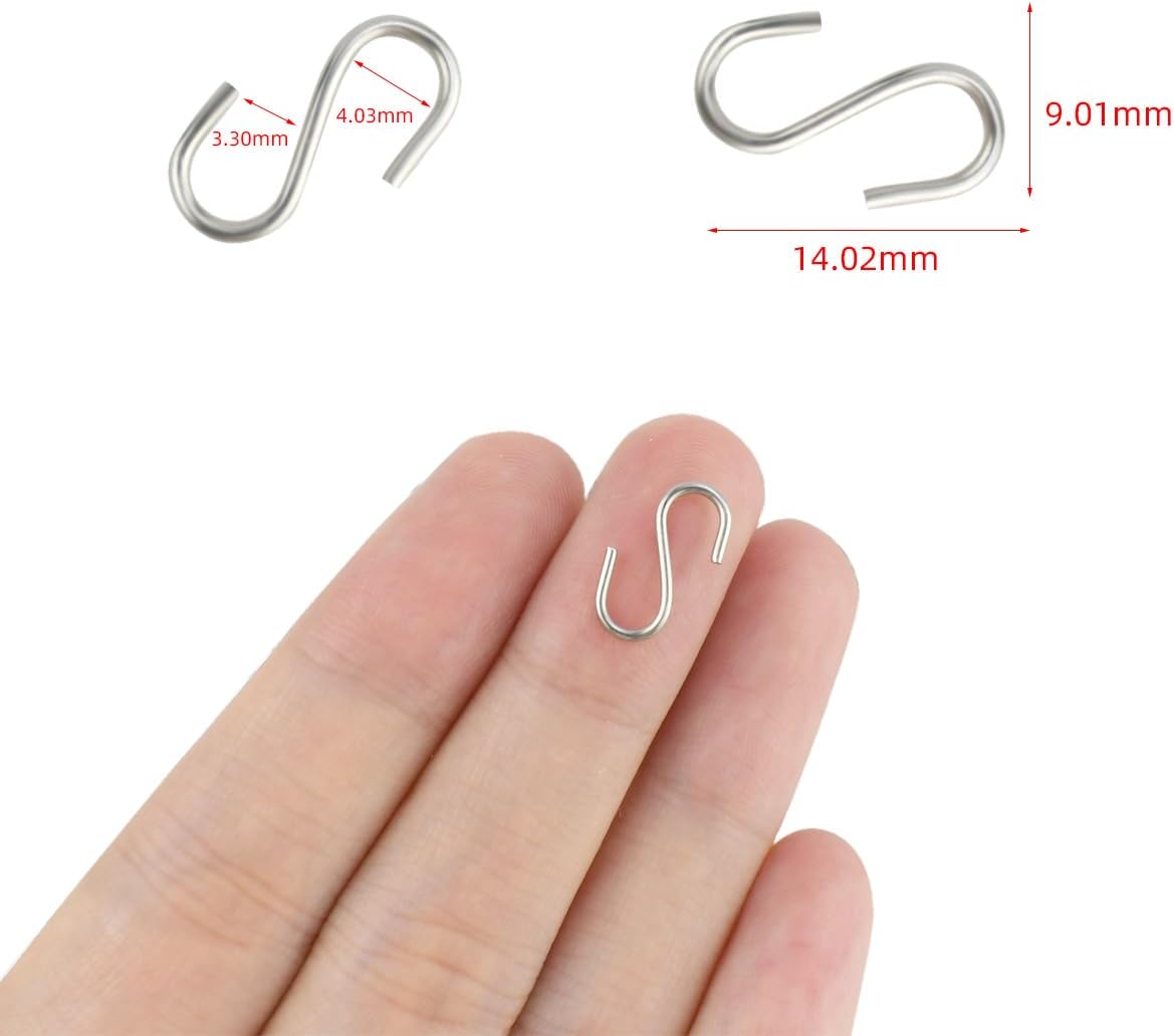 100 Mini S Hooks - Metal Shaped Hangers for Crafts, Jewelry & DIY Key Chains — image 2
