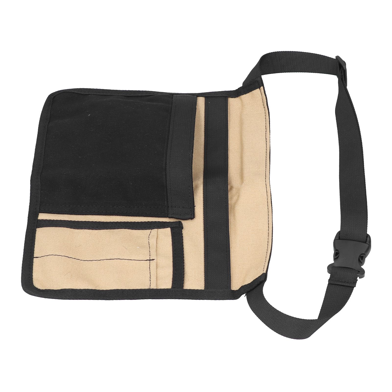 Unilateral Waist Hanging Tool Bag Wear Resistant Oxford Cloth Adjustable Tools Organizer for GardenKhaki Black โ image 5