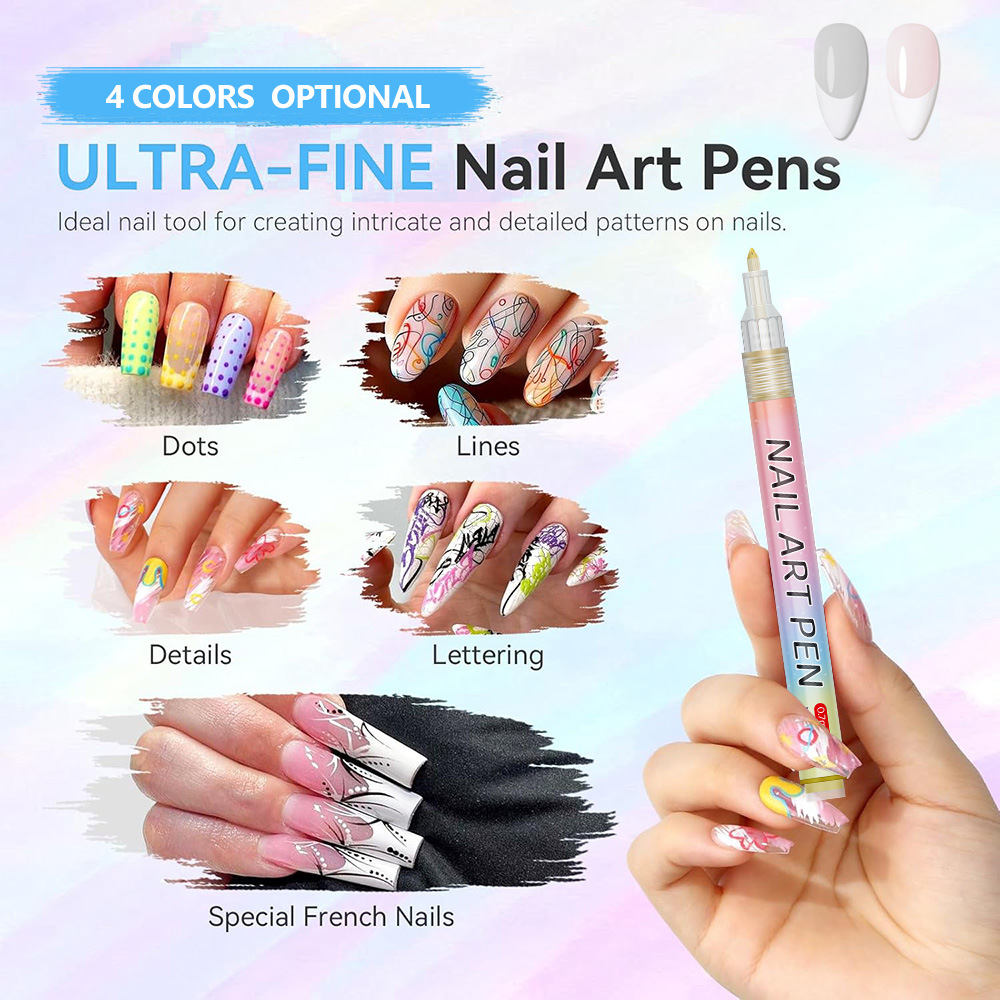 Orange 0.7mm Nail Art Doodle Pen 12 Sticks- Single Color Acrylic Marker for Nail Design, No-Bake — image 3